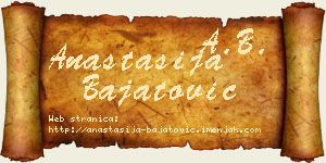Anastasija Bajatović vizit kartica